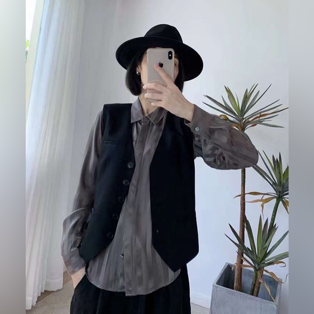Black Wool Suit Vest